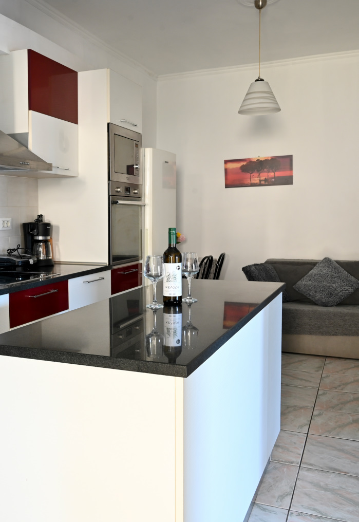 fully equipped kitchen Roumanis apartment